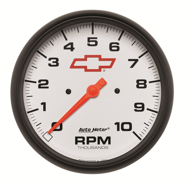 5" IN-DASH TACHOMETER, 0-10,000 RPM, GM WHITE